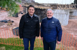 Gaido supervisó el avance del Acceso Norte y confirmó que comenzará una etapa clave de la obra