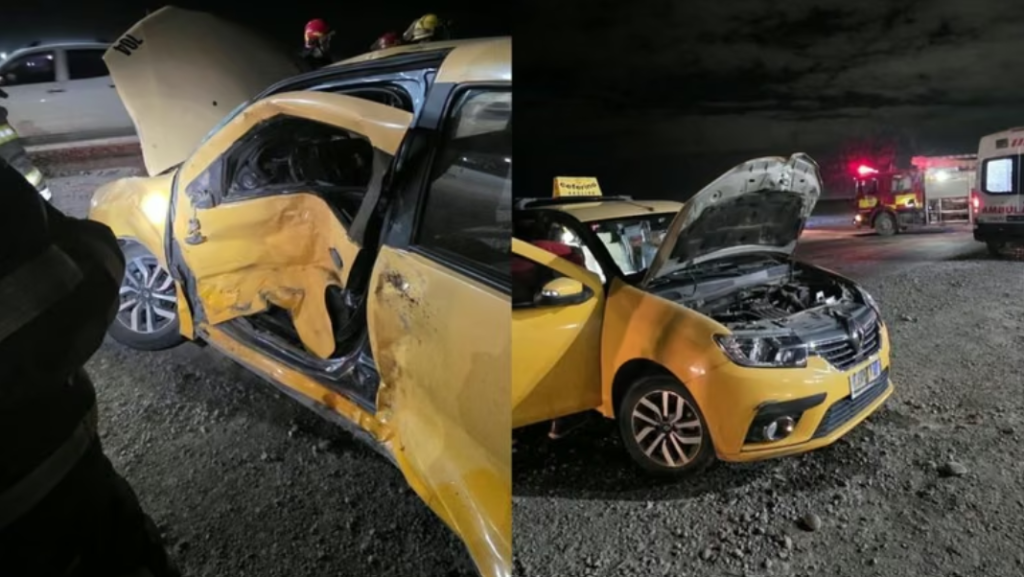 Violento choque en la Ruta del Petróleo: una taxista quedó atrapada y debió ser rescatada por bomberos