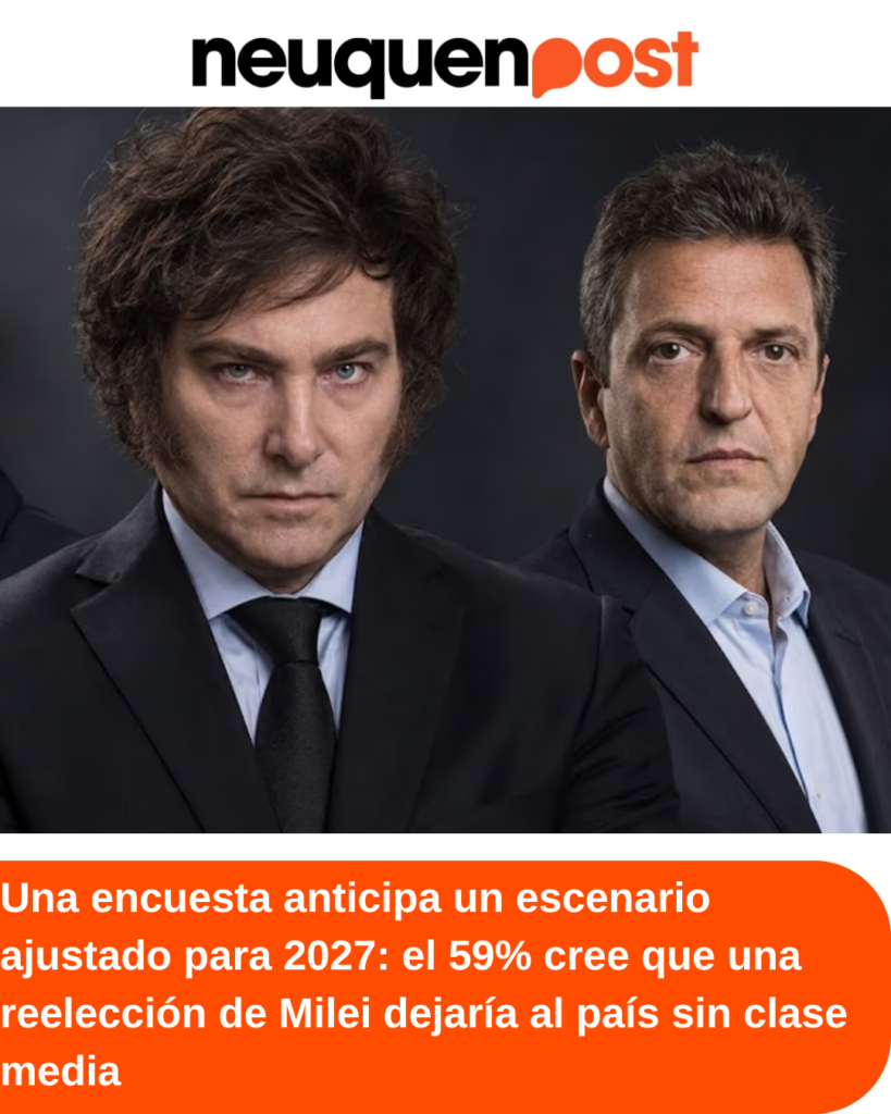 Una encuesta anticipa un escenario ajustado para 2027: el 59% cree que una reelección de Milei dejaría al país sin clase media